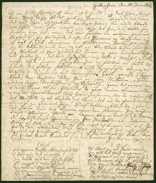 Brev fra H.C. Andersen til Henriette Hanck (19/01-1836)
